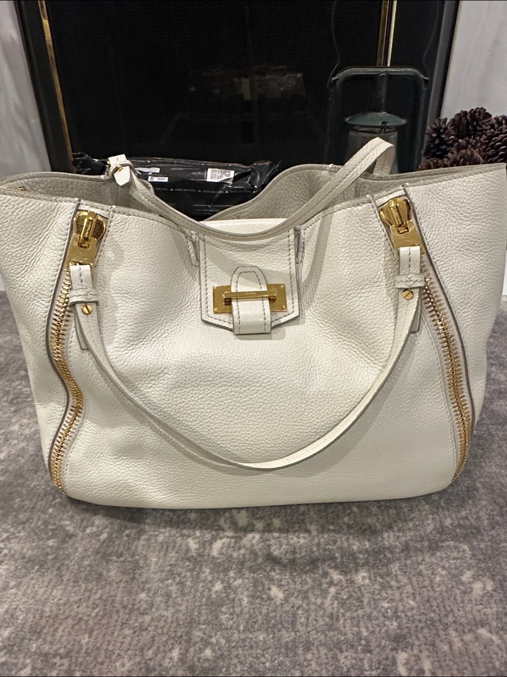 TOM FORD WHITE SEDGEWICK BAG PEBBLE LEATHER - Picture 5 of 13